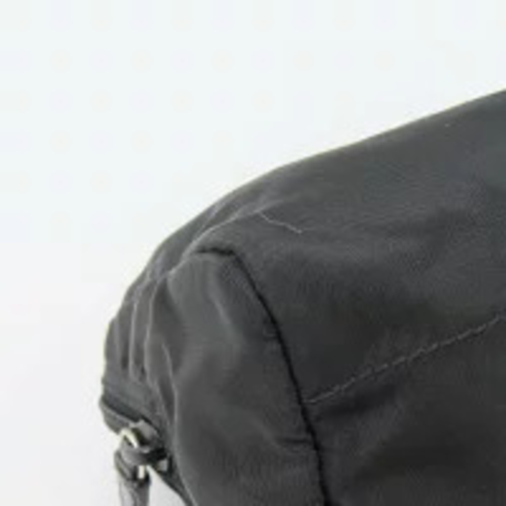 Prada Clutch Clutch Cosmetic Makeup Black Triangle Multi View 4